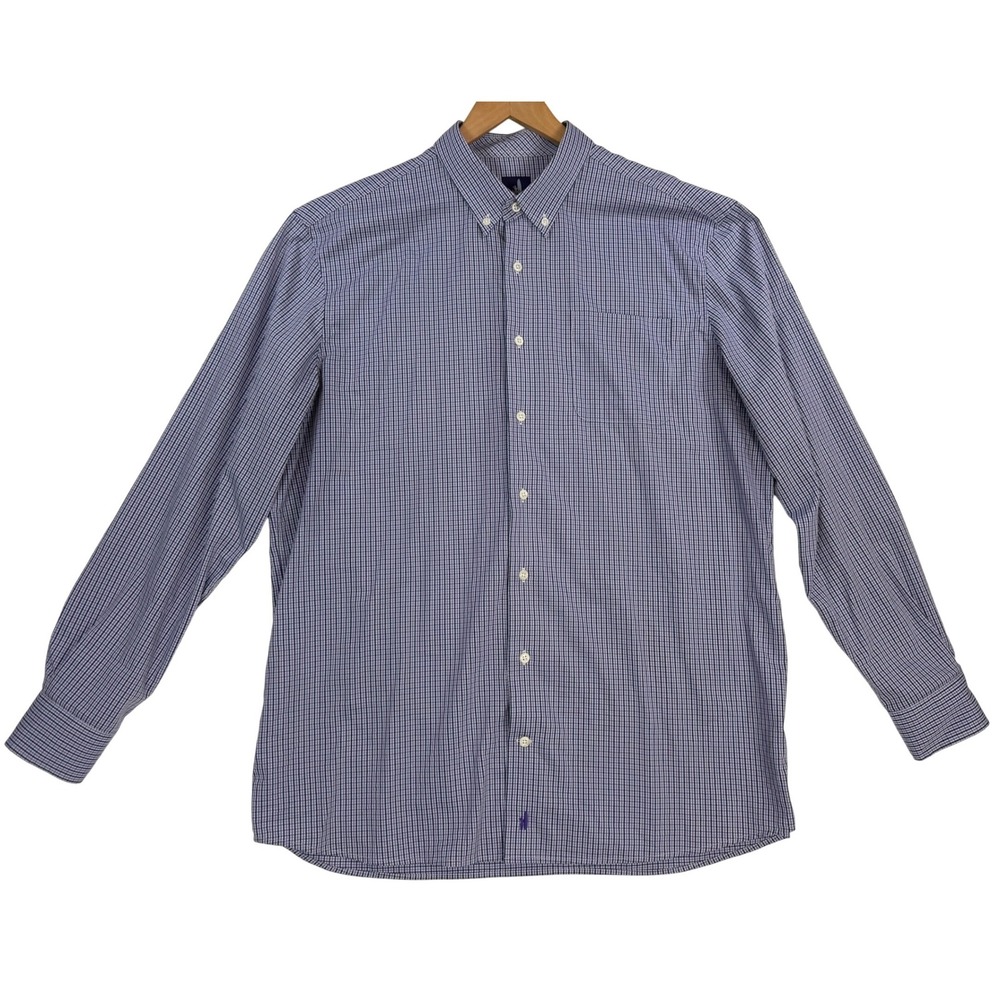 Johnnie-O PrepFormance Purple/Gray Plaid Long Sleeve Button Down Shirt Casual XL